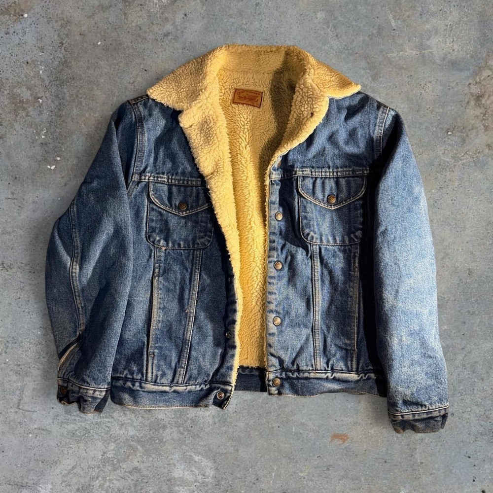 Vintage Pioneer by Gap Sherpa Lined Denim Trucker Jacket Size M